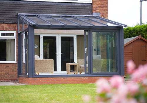Modern conservatory in anthracite grey